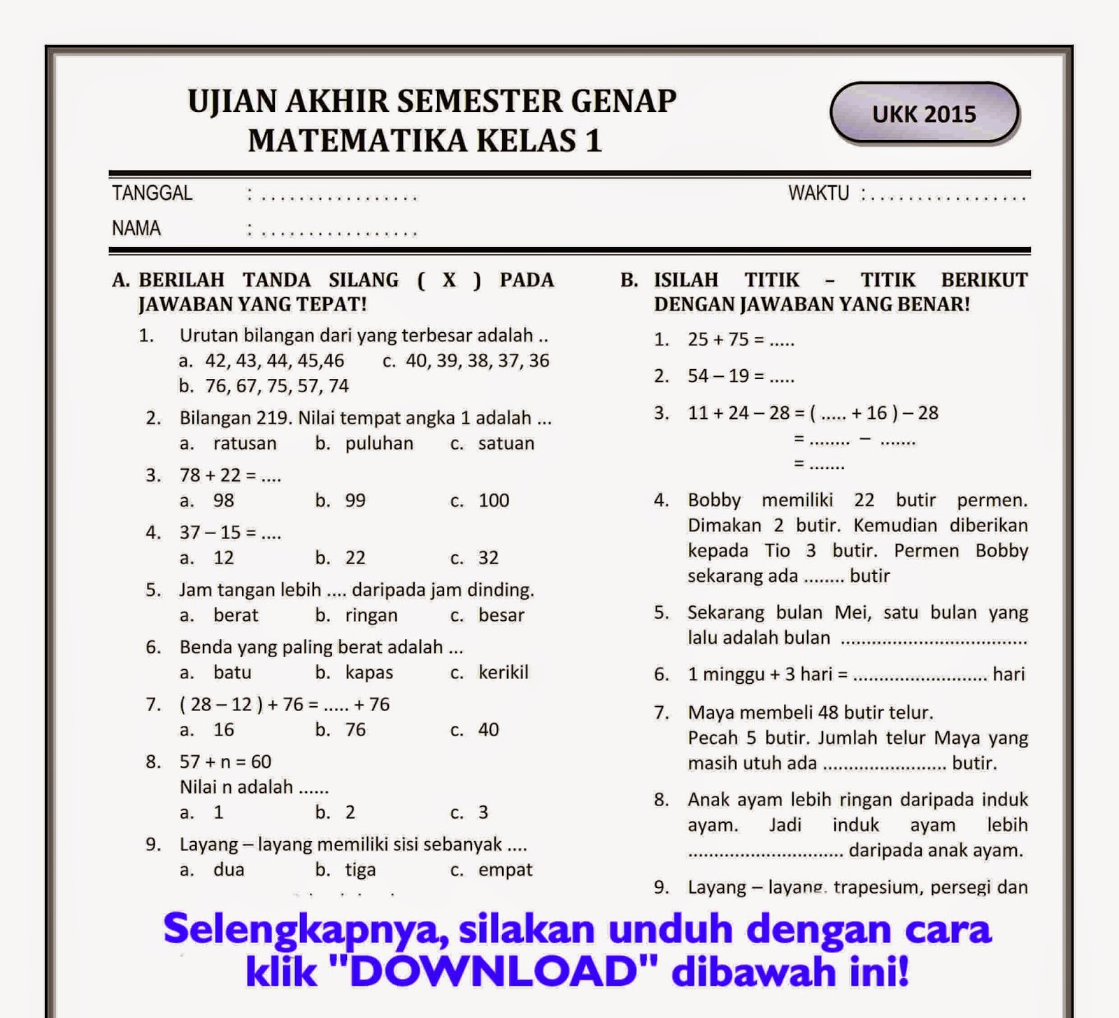 Pelajaran Matematika Kelas 1 Dalchaebi Pelajaran Matematika Kelas 1 Dalchaebi