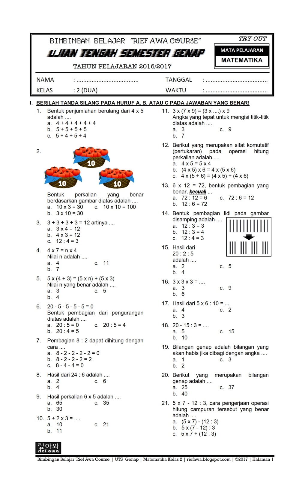 Latihan Soal Matematika Kelas 2 Sd - Piffle me Latihan Soal Matematika Kelas 2 Sd - Piffle me