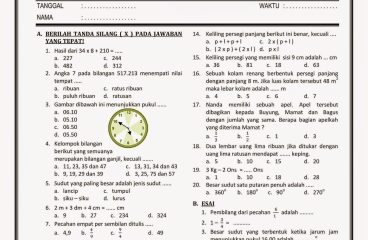 Latihan Soal Matematika Kelas 3 SD Semester 2